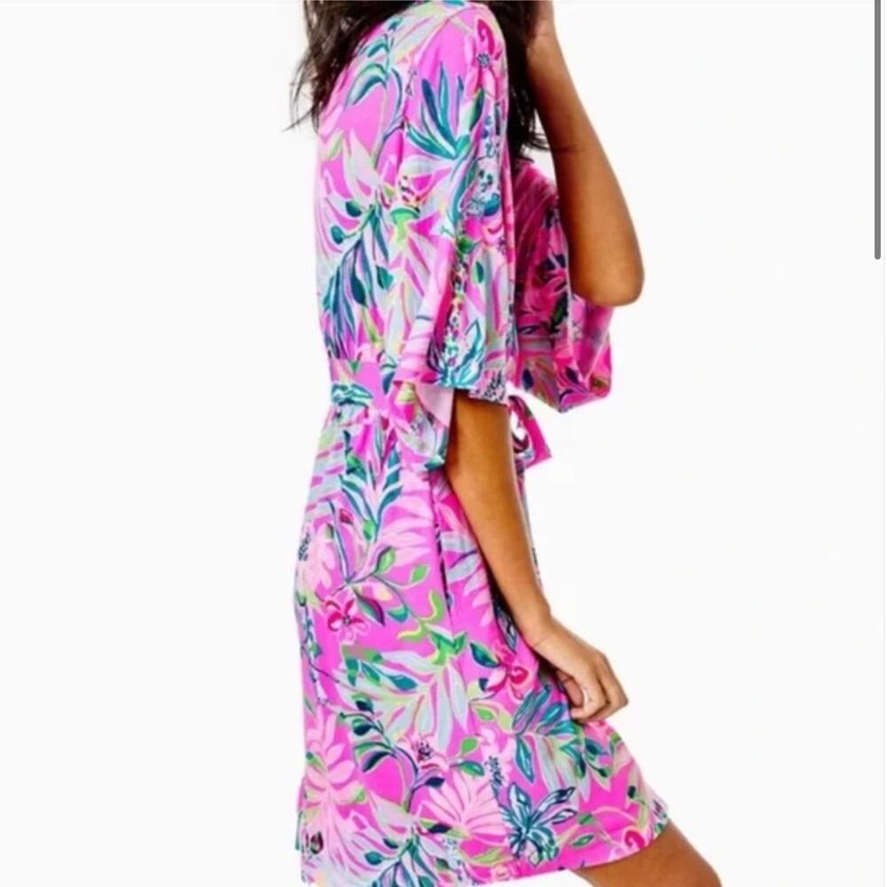 NWT Lilly Pulitzer Lucille Robe in I'm Feline Fine Rest and recharge XS XXS - Picture 8 of 12
